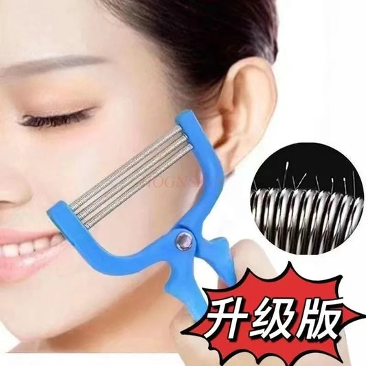 Depiladora Facial Manual con Rodillo de Resorte para Mujer, Masajeador Facial y Herramienta de Belleza para la Eliminación de Vello Facial